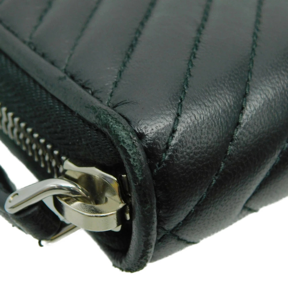 PRADA wallet long Saffiano leather zip around quilted triangle round zip black - Picture 8 of 10